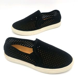 SM Perforated Black Loafers